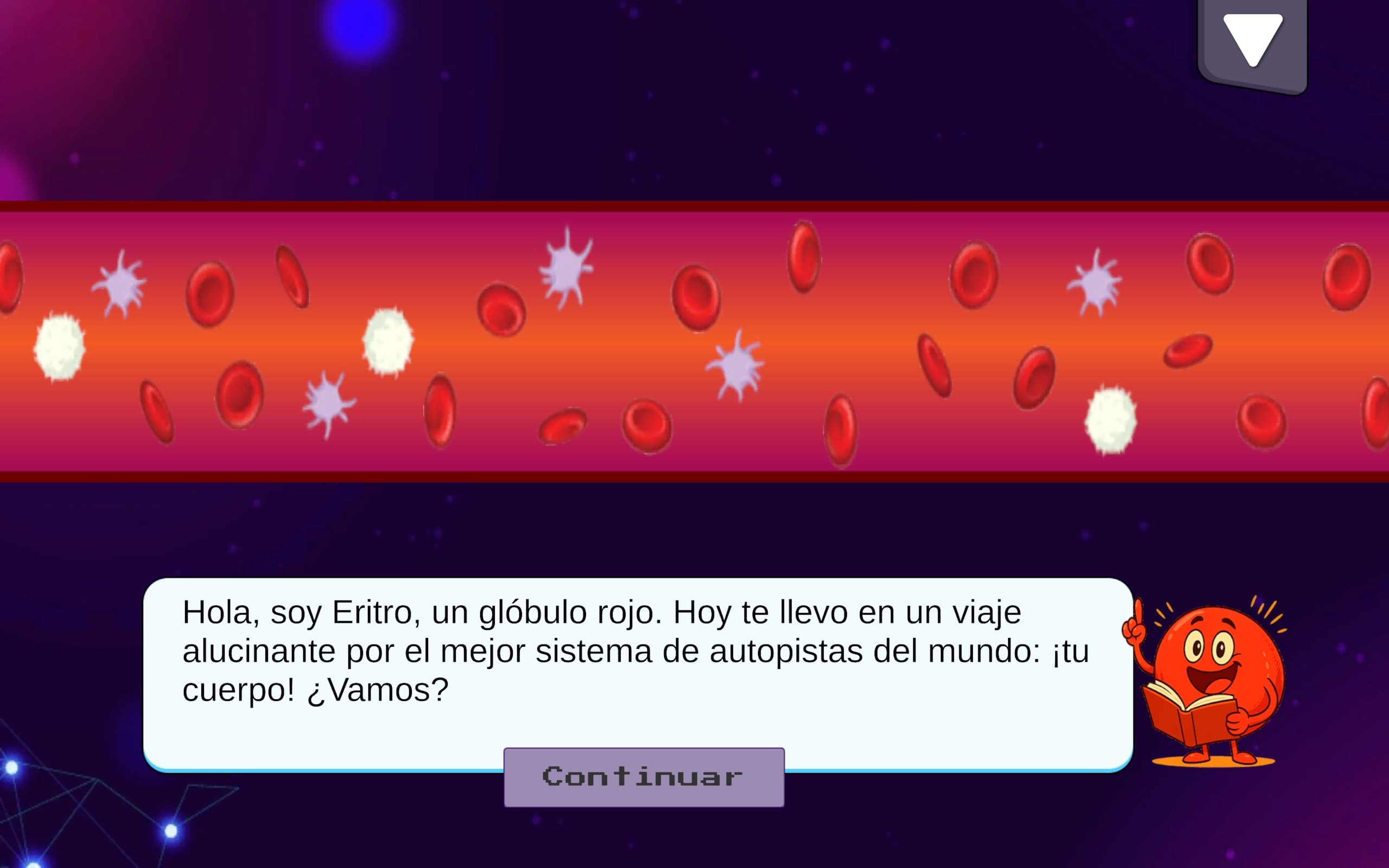 Detalle visual de una de las escenas guiadas del juego de NeoDogma.